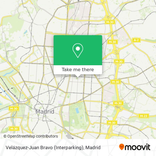 mapa Velázquez-Juan Bravo (Interparking)