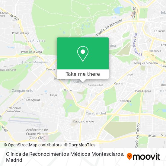 Clínica de Reconocimientos Médicos Montesclaros map