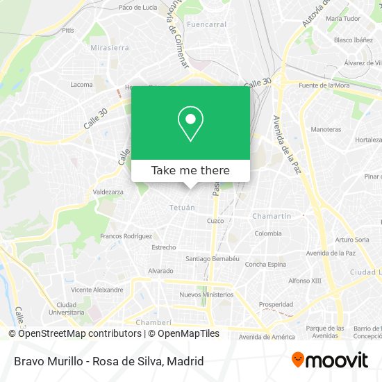 Bravo Murillo - Rosa de Silva map