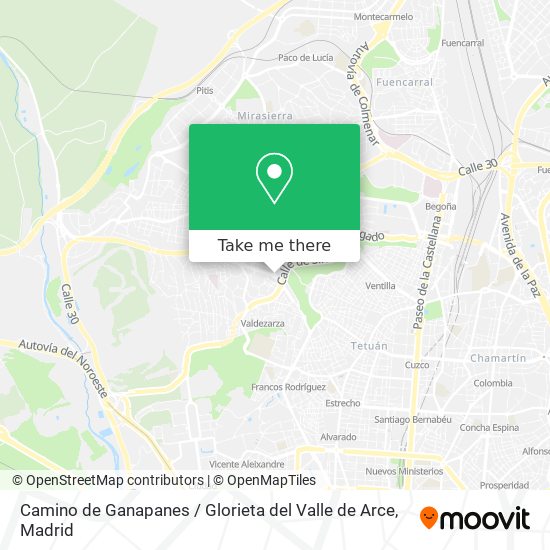 mapa Camino de Ganapanes / Glorieta del Valle de Arce