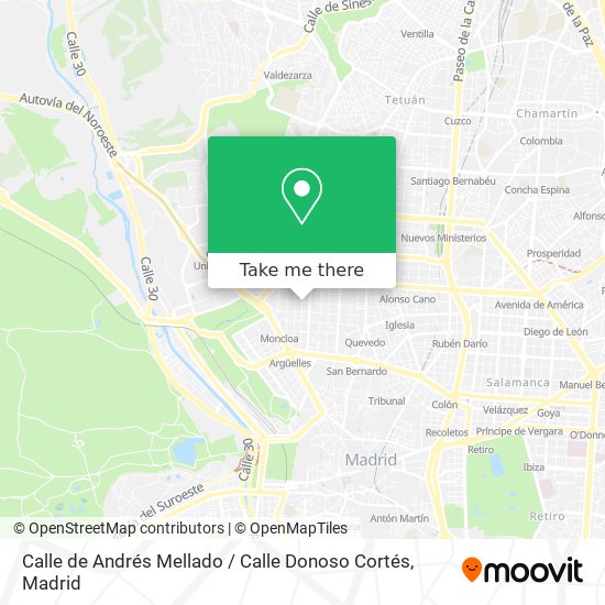 mapa Calle de Andrés Mellado / Calle Donoso Cortés