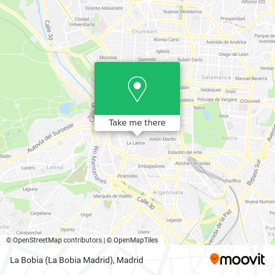 mapa La Bobia (La Bobia Madrid)