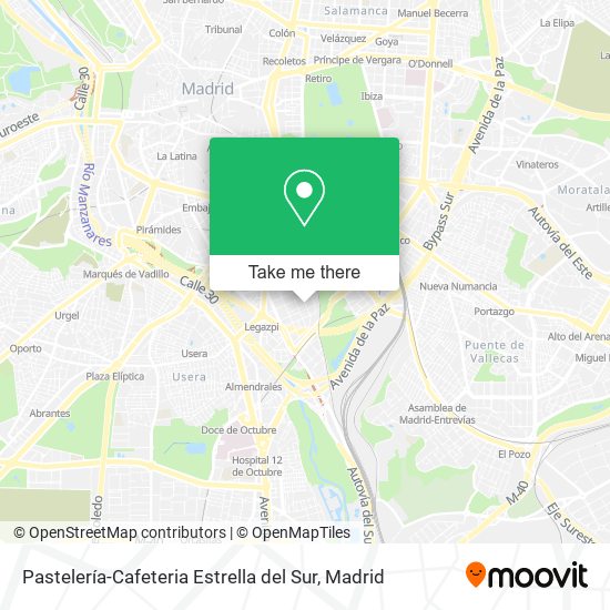 mapa Pastelería-Cafeteria Estrella del Sur