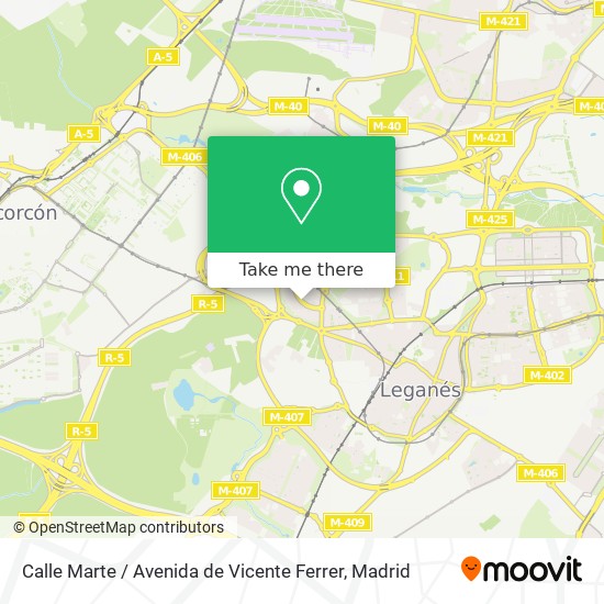 mapa Calle Marte / Avenida de Vicente Ferrer