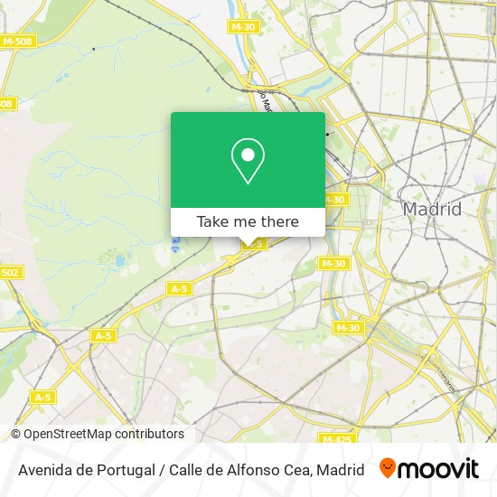 mapa Avenida de Portugal / Calle de Alfonso Cea