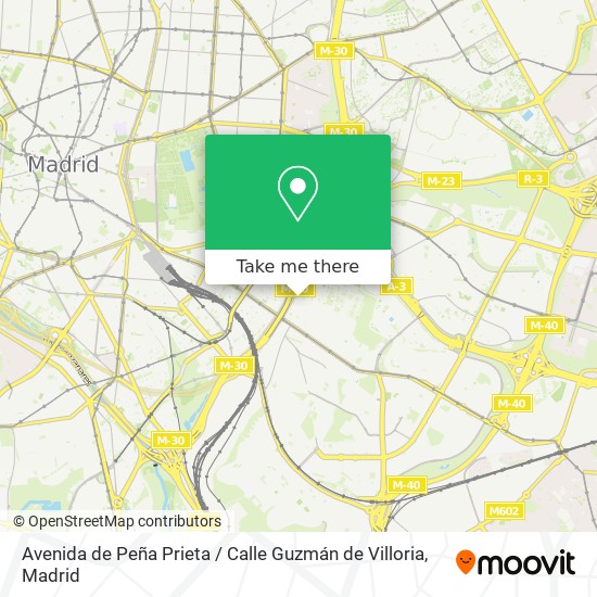 mapa Avenida de Peña Prieta / Calle Guzmán de Villoria