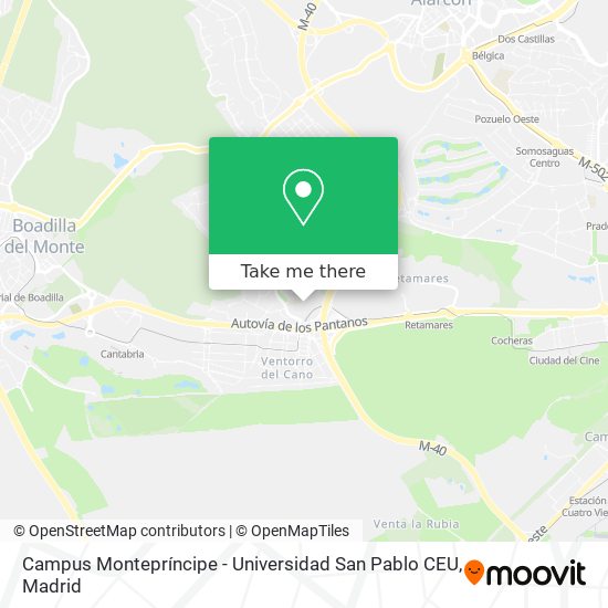 mapa Campus Montepríncipe - Universidad San Pablo CEU