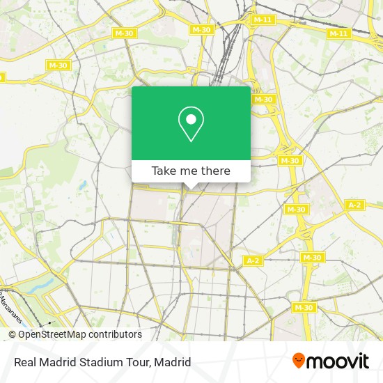 mapa Real Madrid Stadium Tour