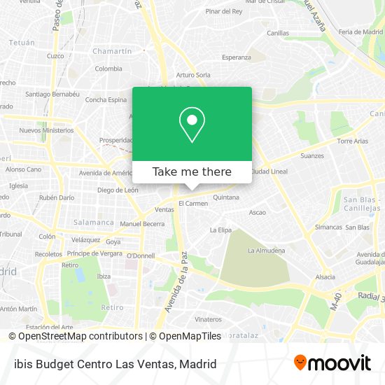 ibis Budget Centro Las Ventas map