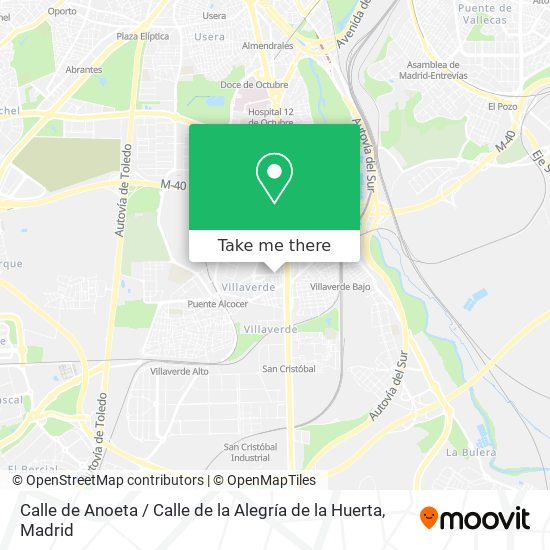 mapa Calle de Anoeta / Calle de la Alegría de la Huerta