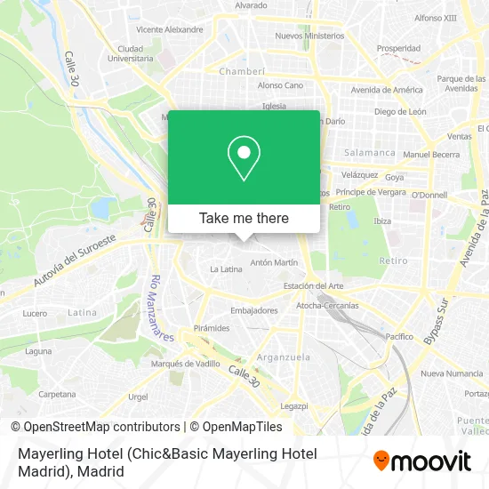 Mayerling Hotel (Chic&Basic Mayerling Hotel Madrid) map