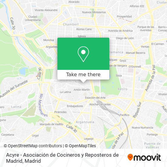 Acyre - Asociación de Cocineros y Reposteros de Madrid map