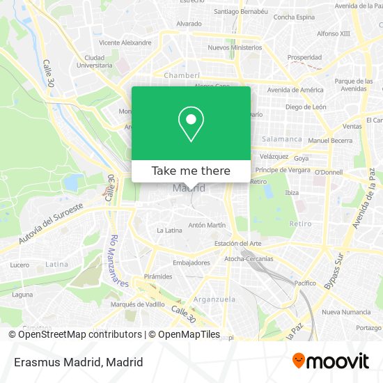 Erasmus Madrid map