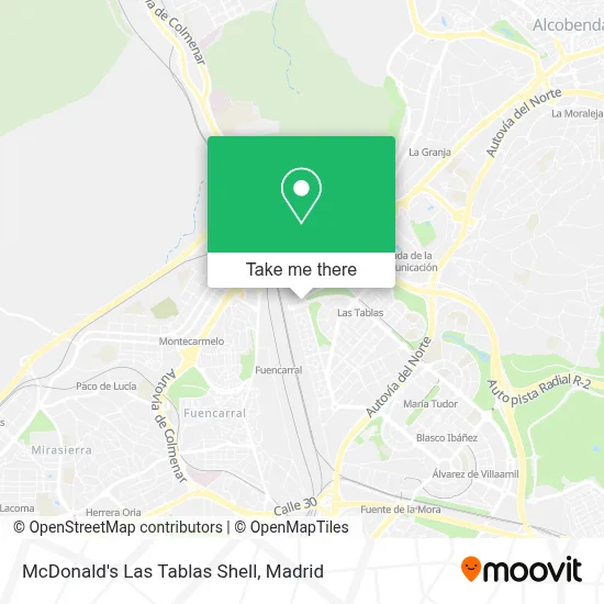McDonald's Las Tablas Shell map