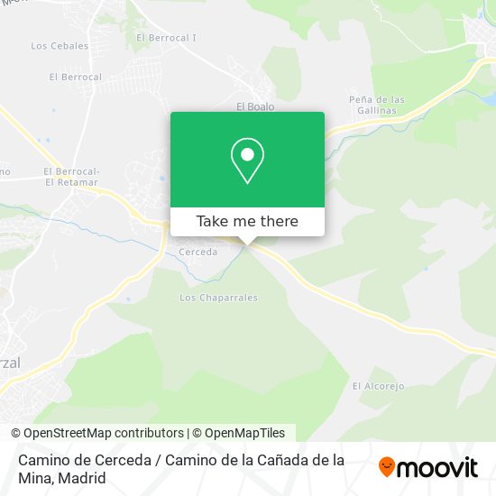 mapa Camino de Cerceda / Camino de la Cañada de la Mina