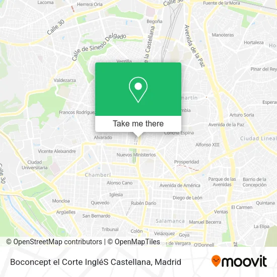 Boconcept el Corte IngléS Castellana map