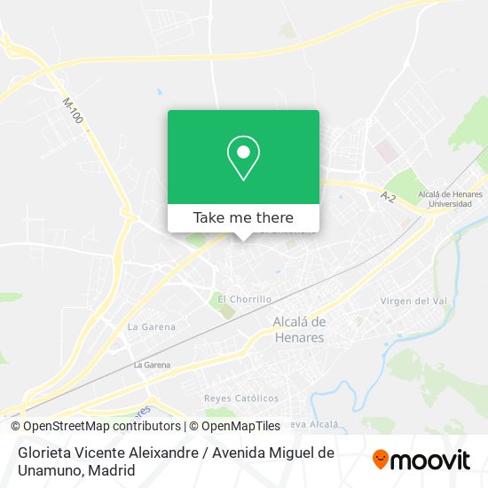 mapa Glorieta Vicente Aleixandre / Avenida Miguel de Unamuno