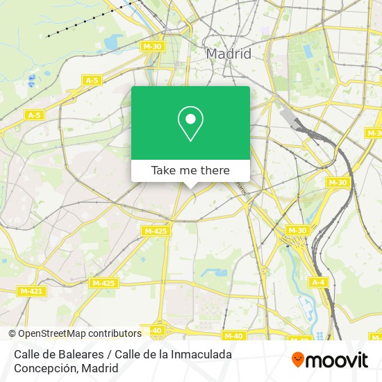 mapa Calle de Baleares / Calle de la Inmaculada Concepción
