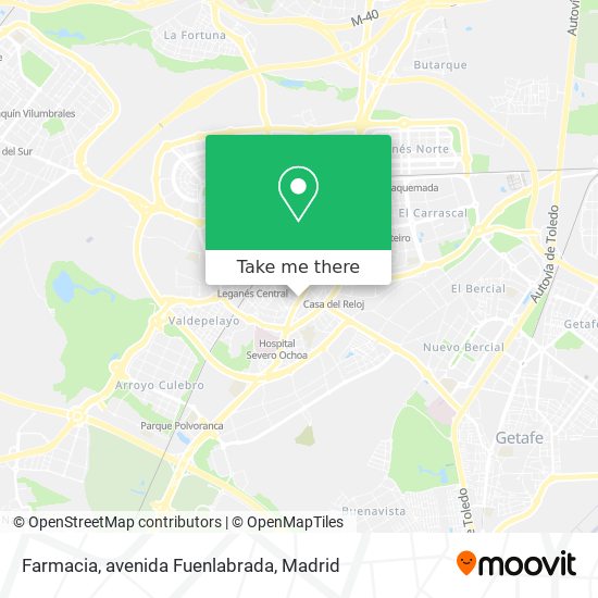 mapa Farmacia, avenida Fuenlabrada