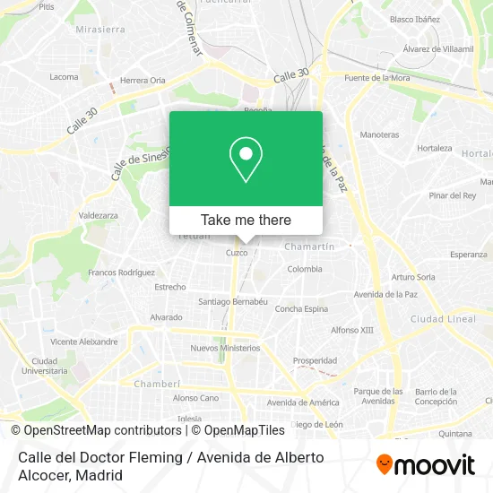 mapa Calle del Doctor Fleming / Avenida de Alberto Alcocer