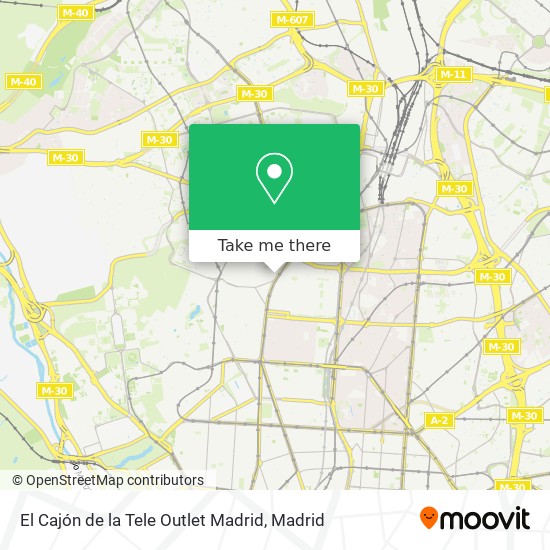 mapa El Cajón de la Tele Outlet Madrid