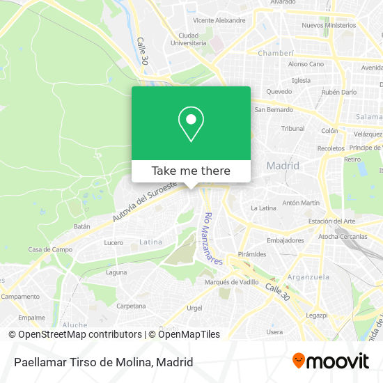 Paellamar Tirso de Molina map