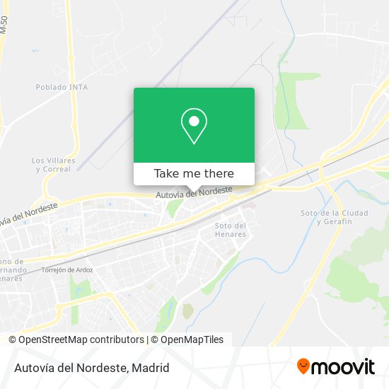 Autovía del Nordeste map