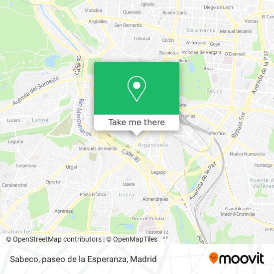 mapa Sabeco, paseo de la Esperanza