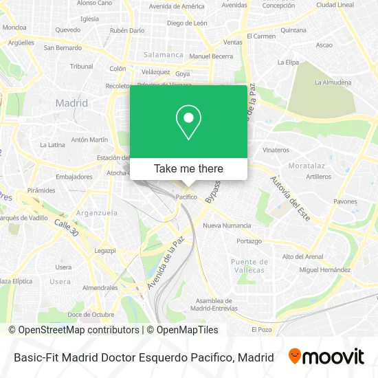 Basic-Fit Madrid Doctor Esquerdo Pacifico map