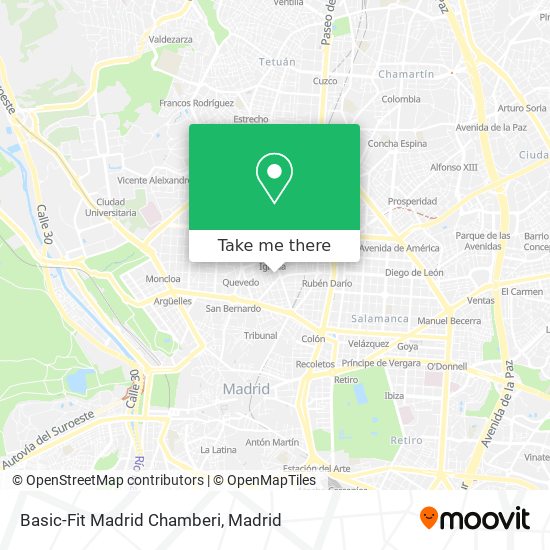 Basic-Fit Madrid Chamberi map