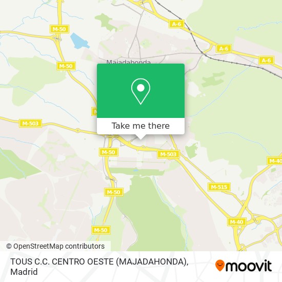 TOUS C.C. CENTRO OESTE (MAJADAHONDA) map