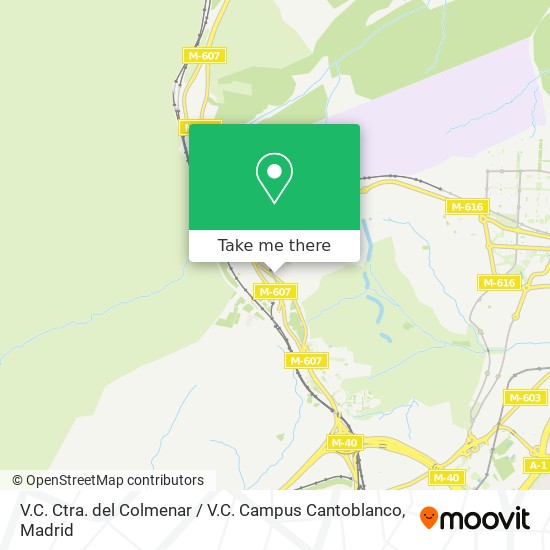 V.C. Ctra. del Colmenar / V.C. Campus Cantoblanco map