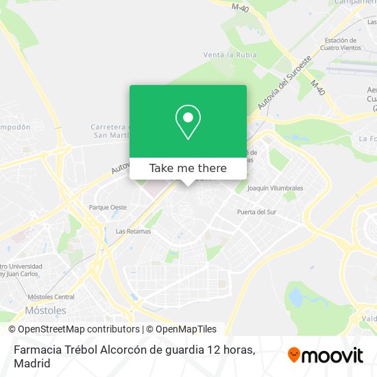 Farmacia Trébol Alcorcón de guardia 12 horas map