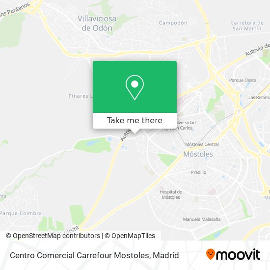 mapa Centro Comercial Carrefour Mostoles