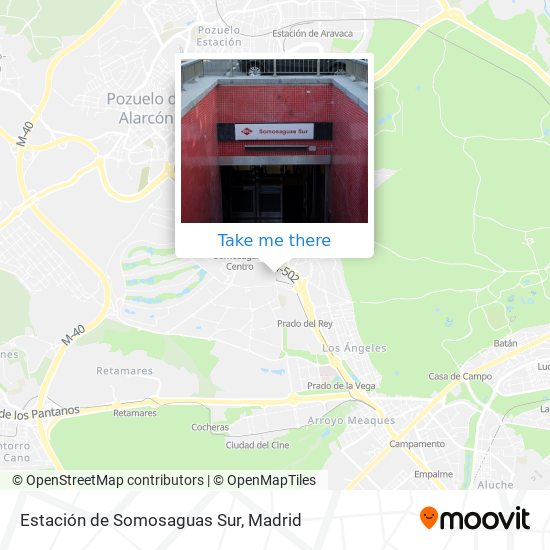 mapa Estación de Somosaguas Sur