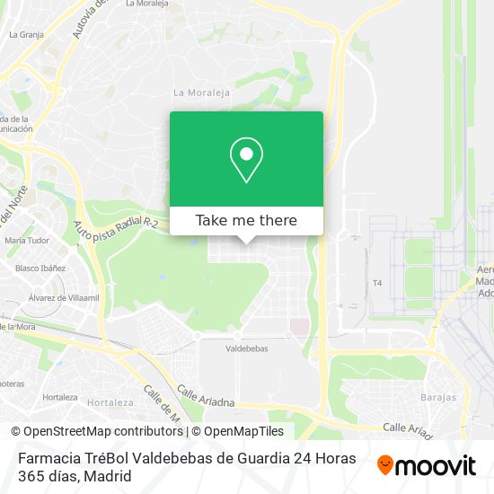 Farmacia TréBol Valdebebas de Guardia 24 Horas 365 días map