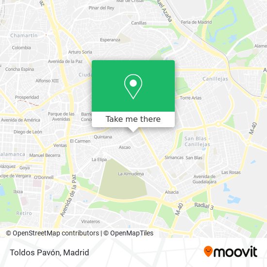 Toldos Pavón map