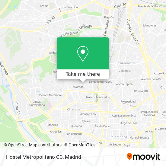 mapa Hostel Metropolitano CC