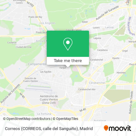 mapa Correos (CORREOS, calle del Sanguiño)