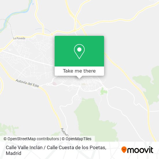mapa Calle Valle Inclán / Calle Cuesta de los Poetas