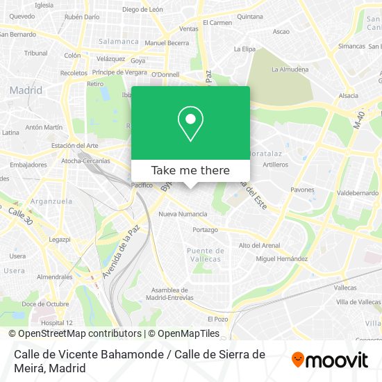 mapa Calle de Vicente Bahamonde / Calle de Sierra de Meirá