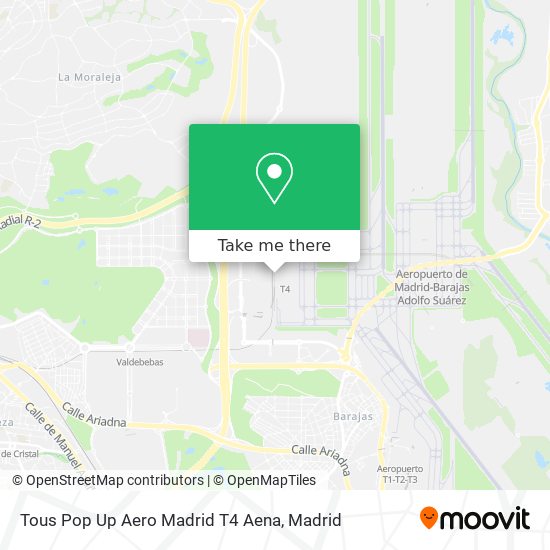 Tous Pop Up Aero Madrid T4 Aena map
