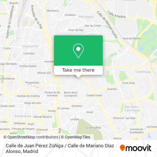 Calle de Juan Pérez Zúñiga / Calle de Mariano Díaz Alonso map