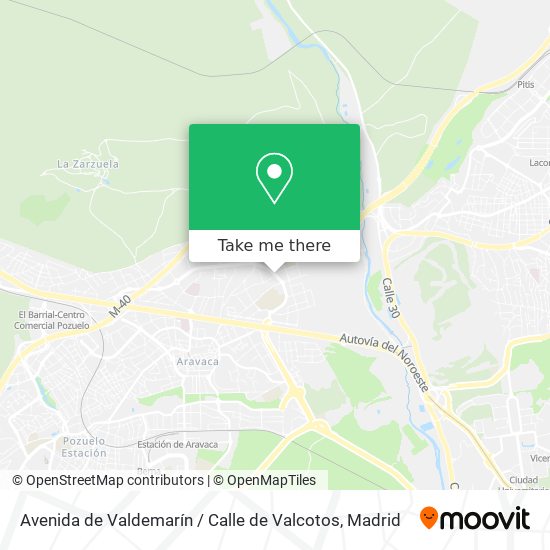 mapa Avenida de Valdemarín / Calle de Valcotos