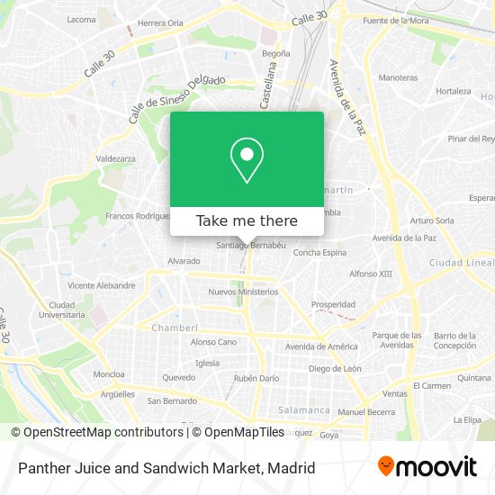 Panther Juice and Sandwich Market map