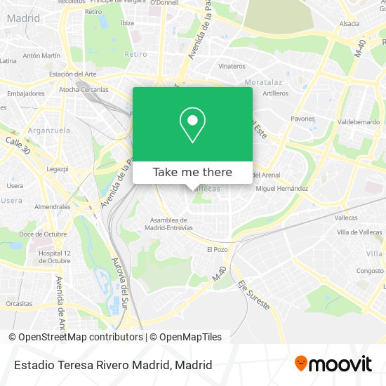 Estadio Teresa Rivero Madrid map