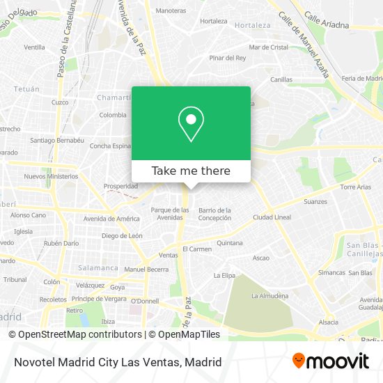 Novotel Madrid City Las Ventas map