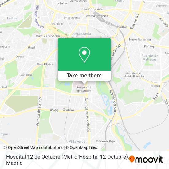 Hospital 12 de Octubre map