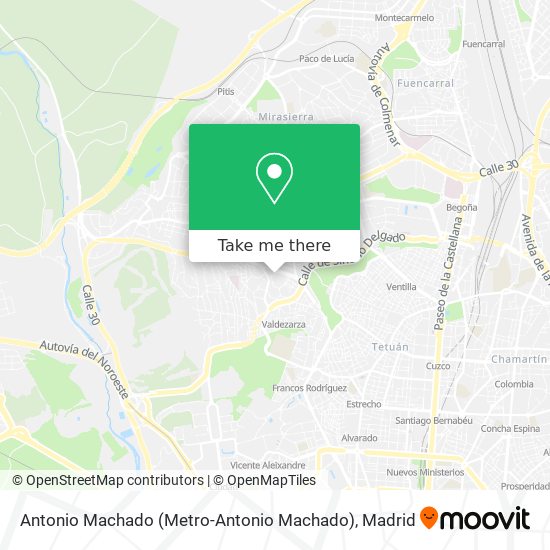 mapa Antonio Machado (Metro-Antonio Machado)