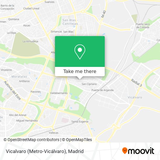 Vicalvaro (Metro-Vicálvaro) map